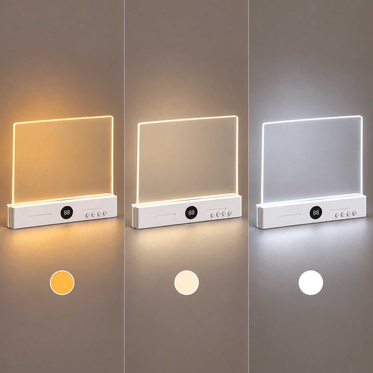 Warm, natural and cool reading light modes